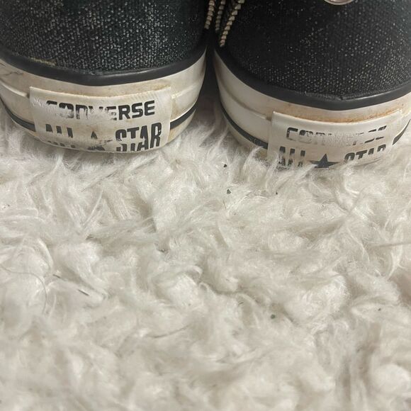 Converse CT All Star Hi Top Tri -Zip hot pink & black sparkly sneakers SZ 7.5 - Picture 9 of 12